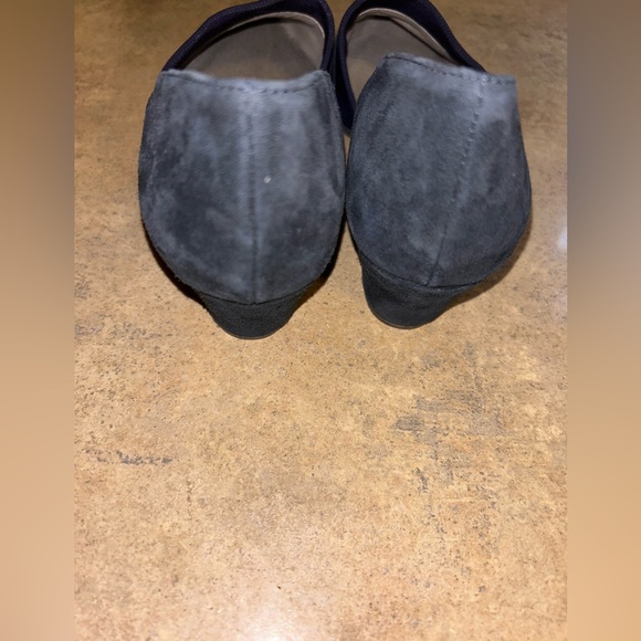 Eileen Fisher Hilly Suede Low Heel Shoes - Blue - Picture 7 of 9